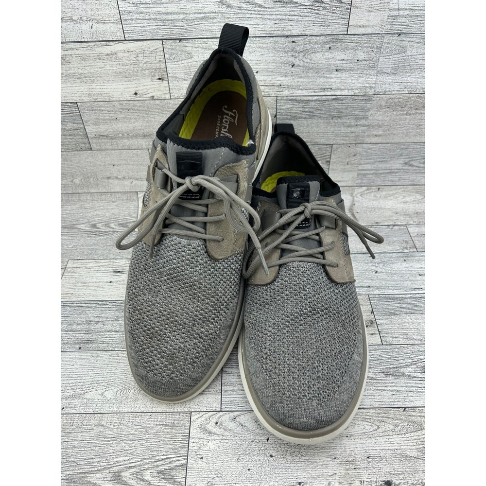 Florsheim Comfortech Men Grey Knit Leather Sneakers 14315-020 Size 9.5 M